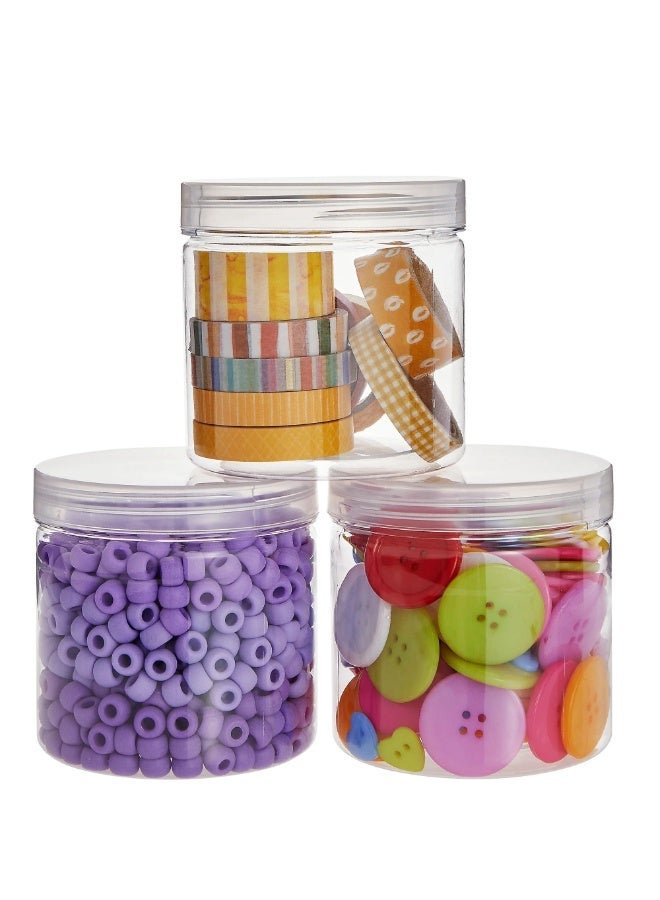 RR BRAND Plastic Slime Containers with Lids – Clear 12 oz, 8 Pack - Image 2